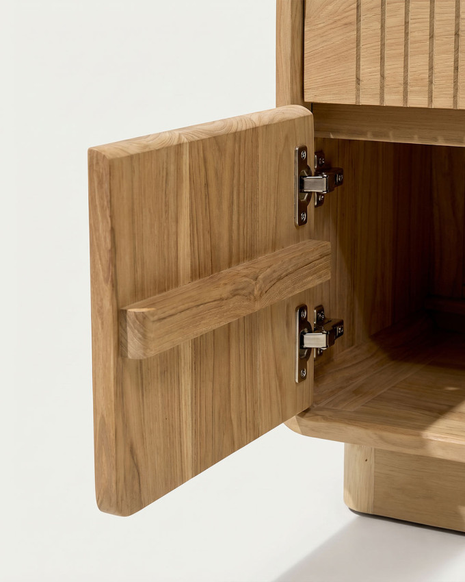 Mesita teka 1 cajón y 1 puerta TARVIA