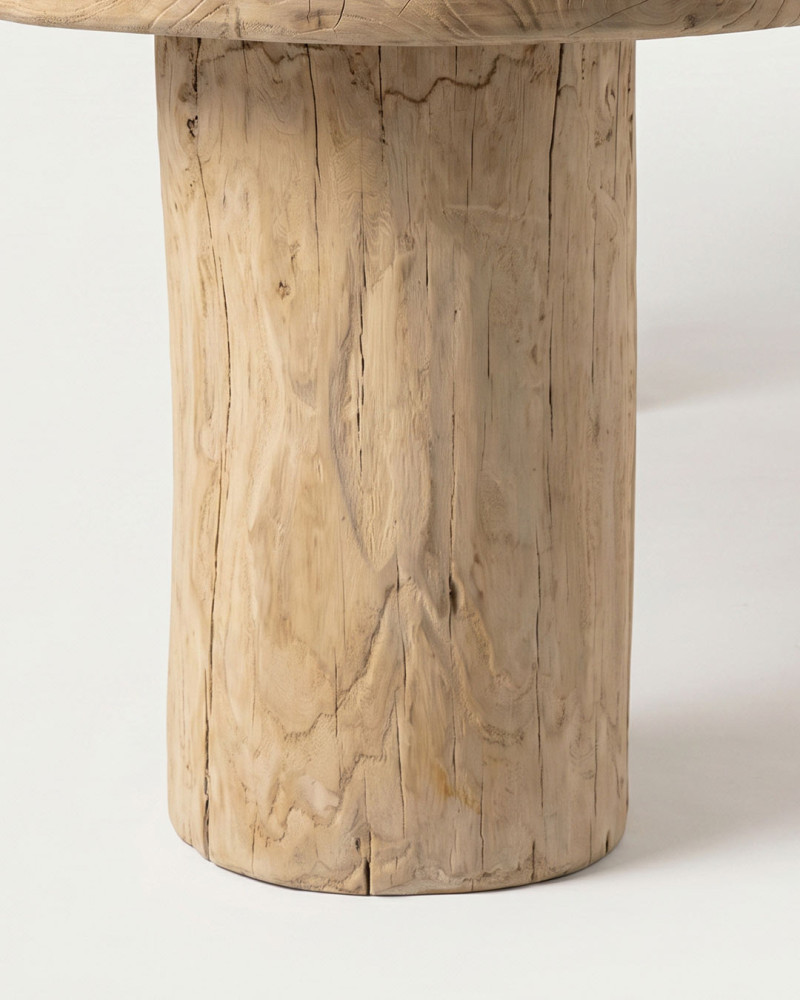 Mesa centro madera de olmo SOLARA detalle