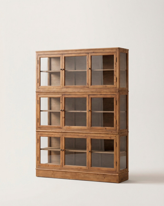 Vitrina madera  y puertas cristal NOREVA