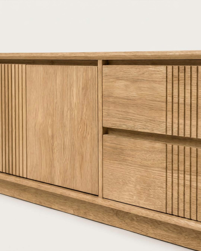 Mueble TV  en madera de teka ELANA detalle