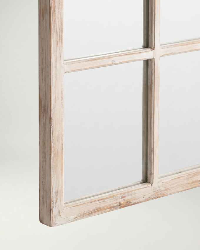 Espejo madera IRISA blanco detalle