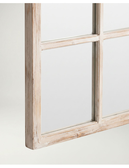 Espejo madera IRISA blanco detalle