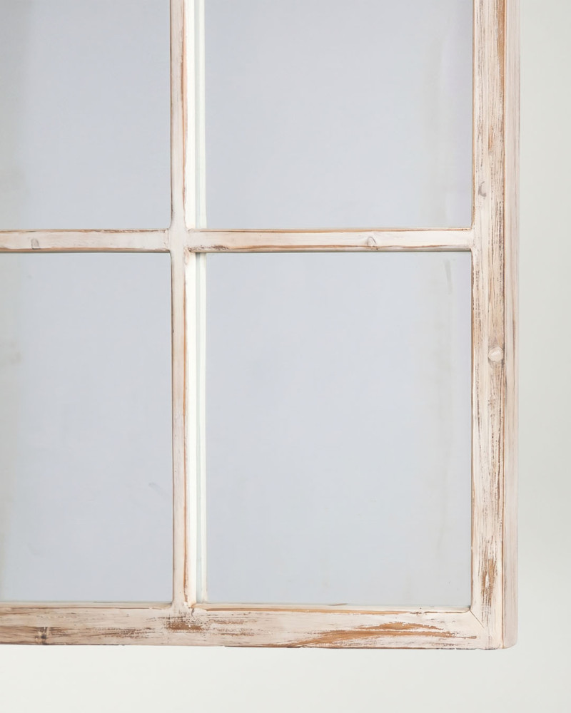 Espejo madera IRISA blanco detalle