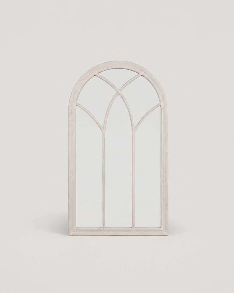 Espejo ventana blanca envejecido ORIEL foto frontal
