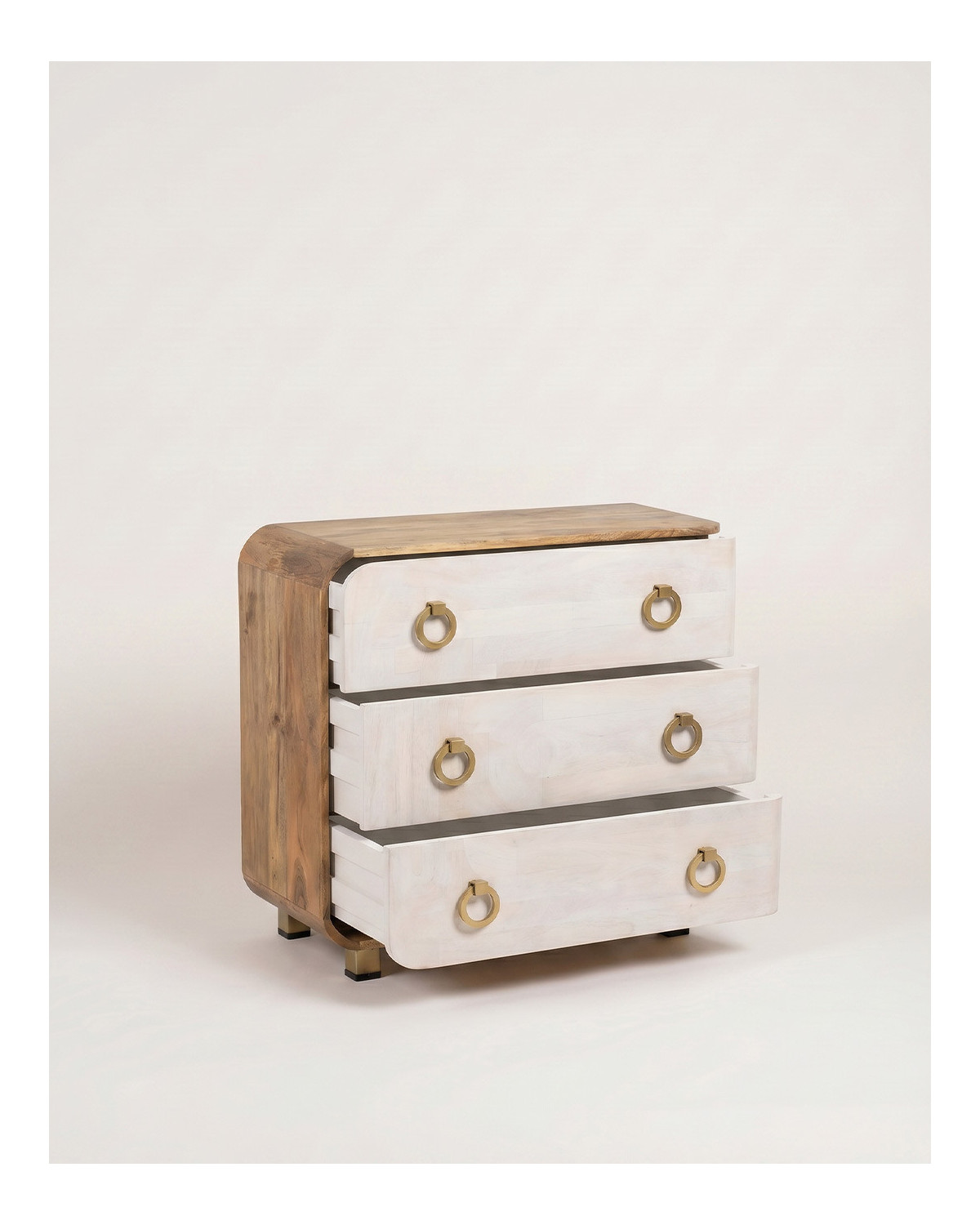Cómoda blanco y madera RIVELA