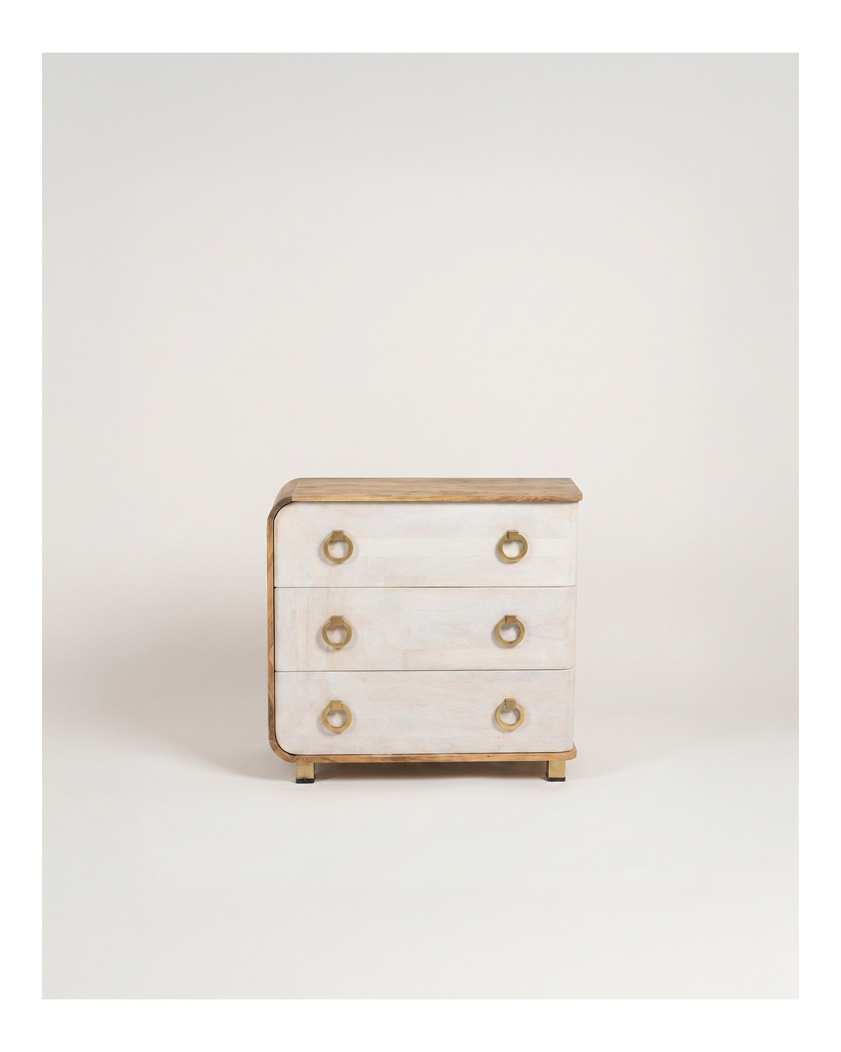 Cómoda blanco y madera RIVELA