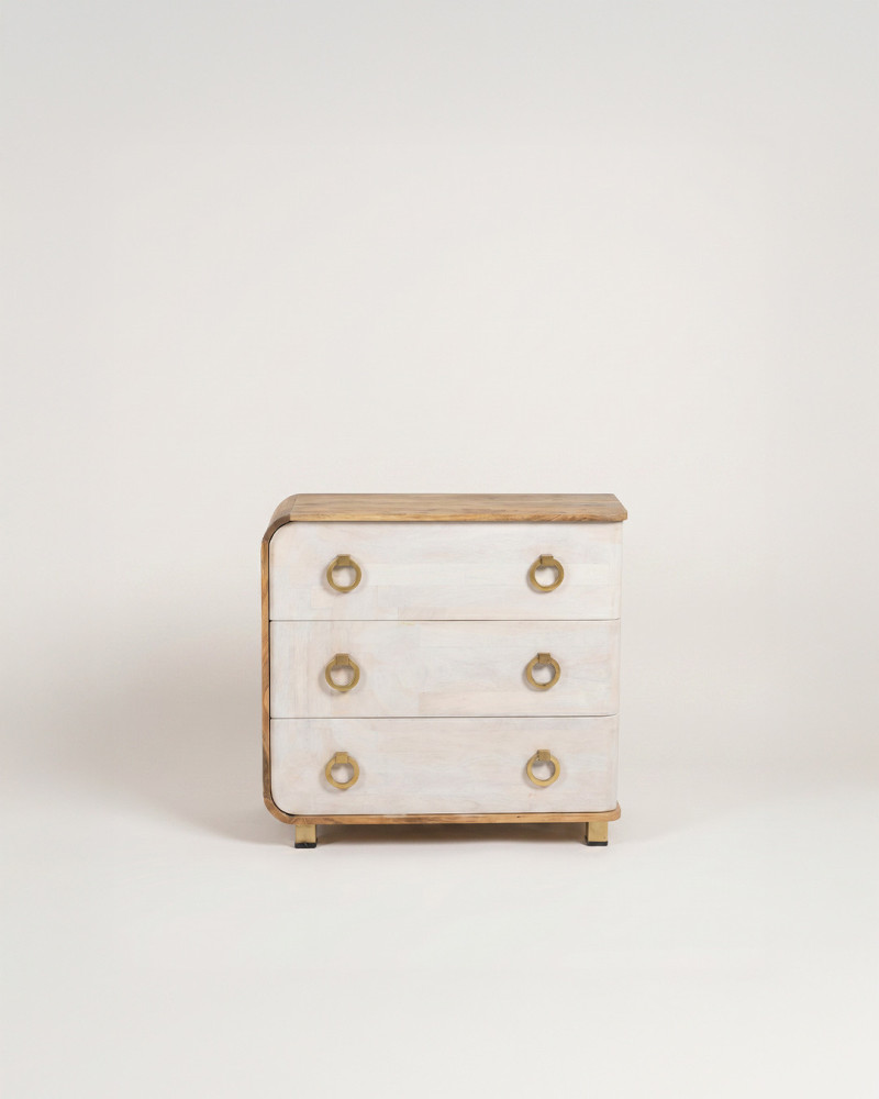 Cómoda blanco y madera RIVELA  frente
