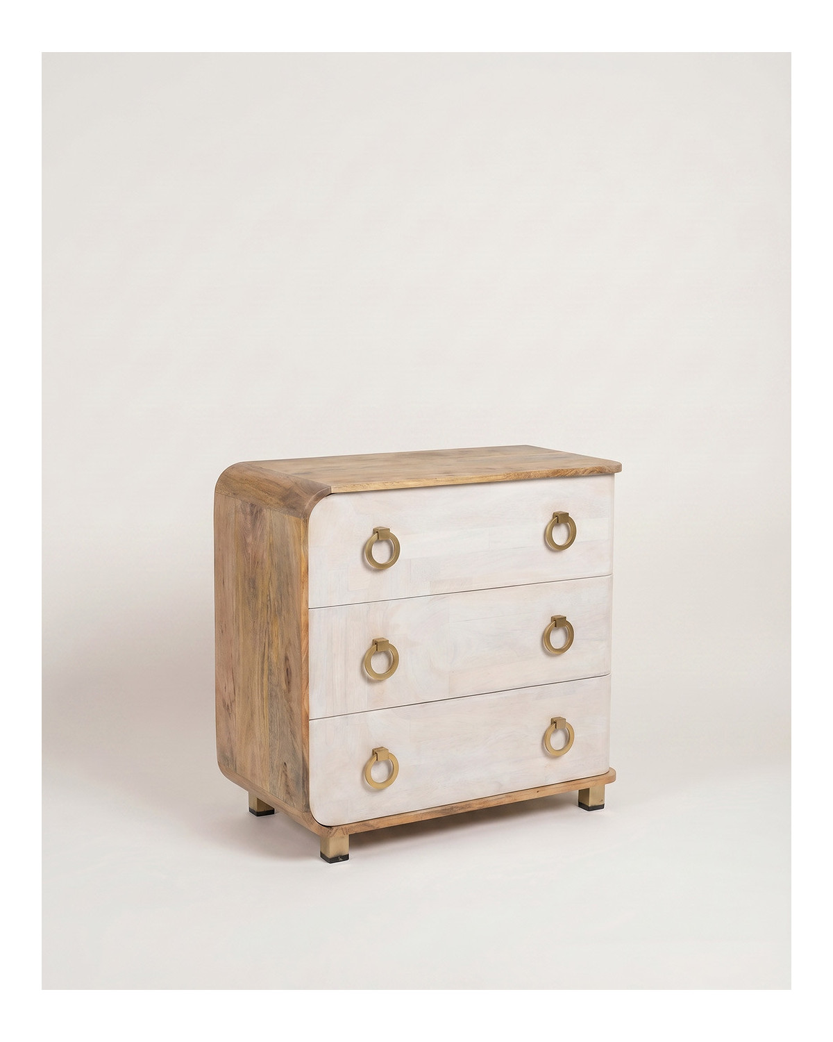 Cómoda blanco y madera RIVELA