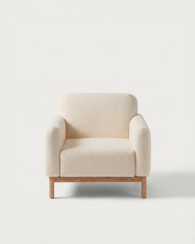 Sillón patas madera ECO