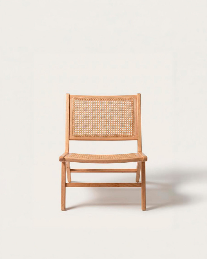 Butaca PHUKET de madera y ratán natural – Diseño relajado con estilo | Rey Home