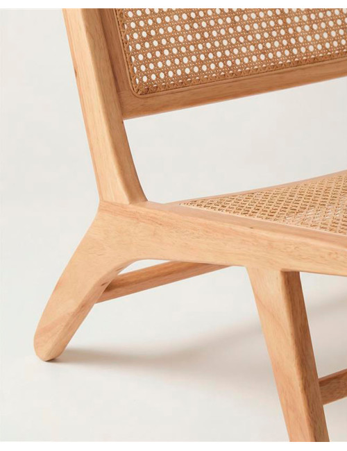 Butaca PHUKET de madera y ratán natural – Diseño relajado con estilo | Rey Home