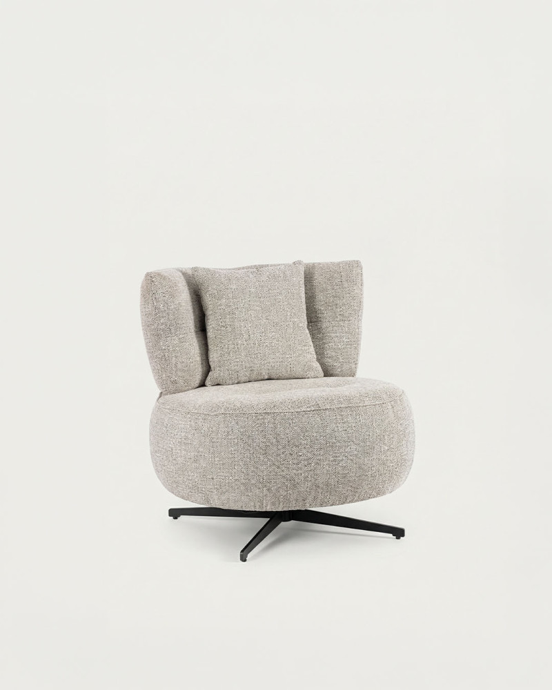Sillón con cojín MOLLY gris vista perspectiva