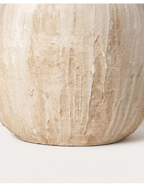 Jarrón beige cerámica LUNIA detalle