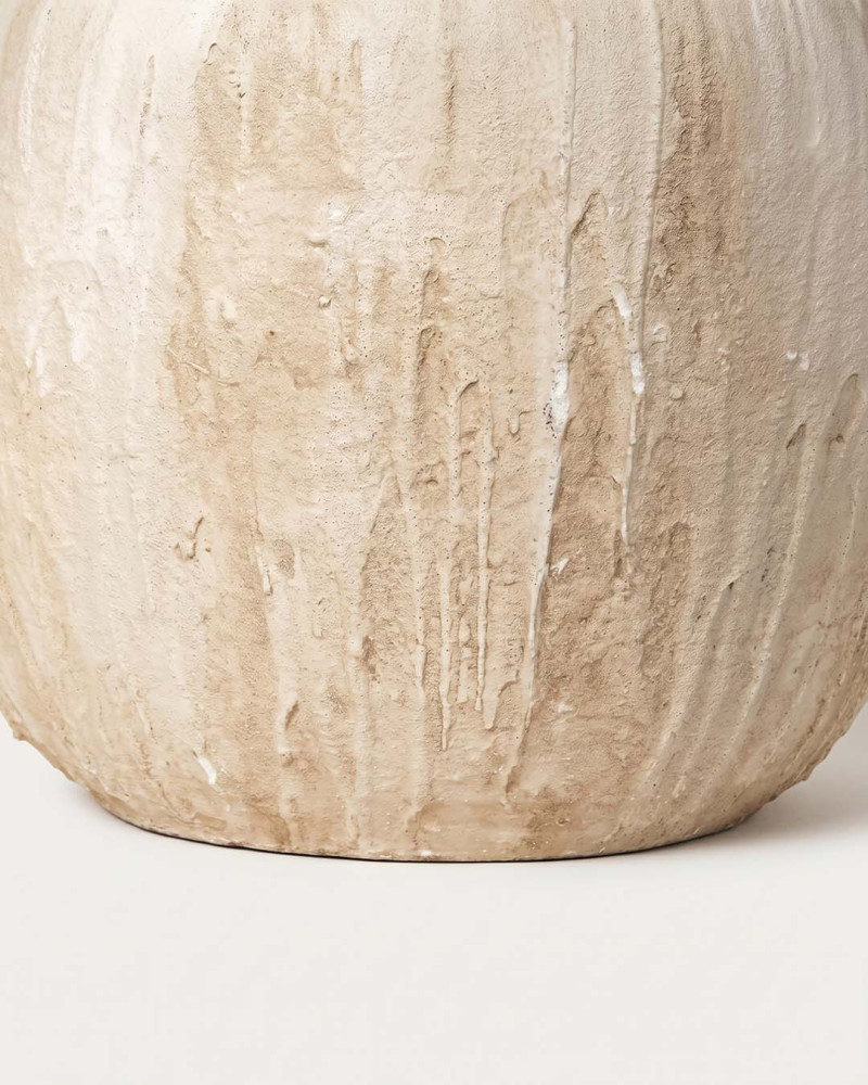 Jarrón beige cerámica LUNIA detalle