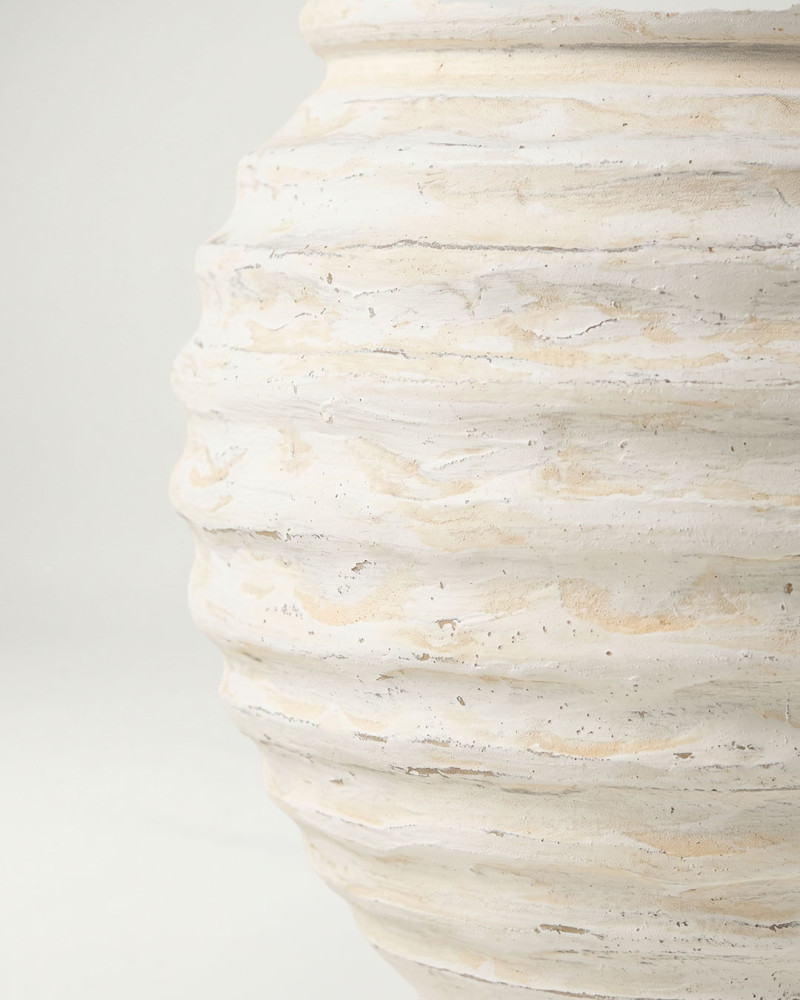 Macetero crema cerámica BUME detalle