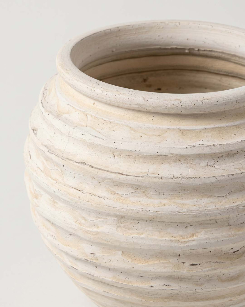 Macetero crema cerámica BUME detalle
