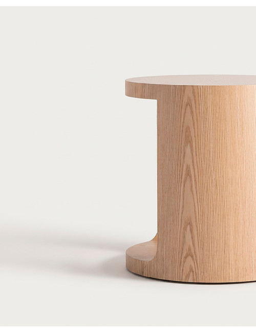 Mesa auxiliar natural KELAN lateral detalle