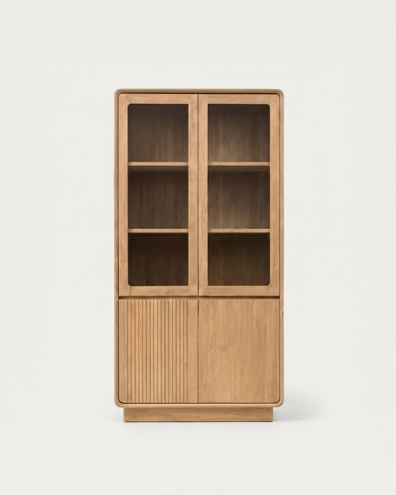Vitrina de madera de teca ZENOR frente