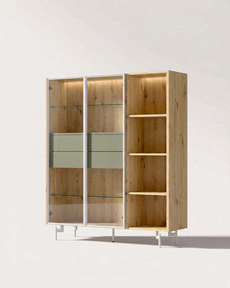 Vitrina modular con patas BELVE izquierda