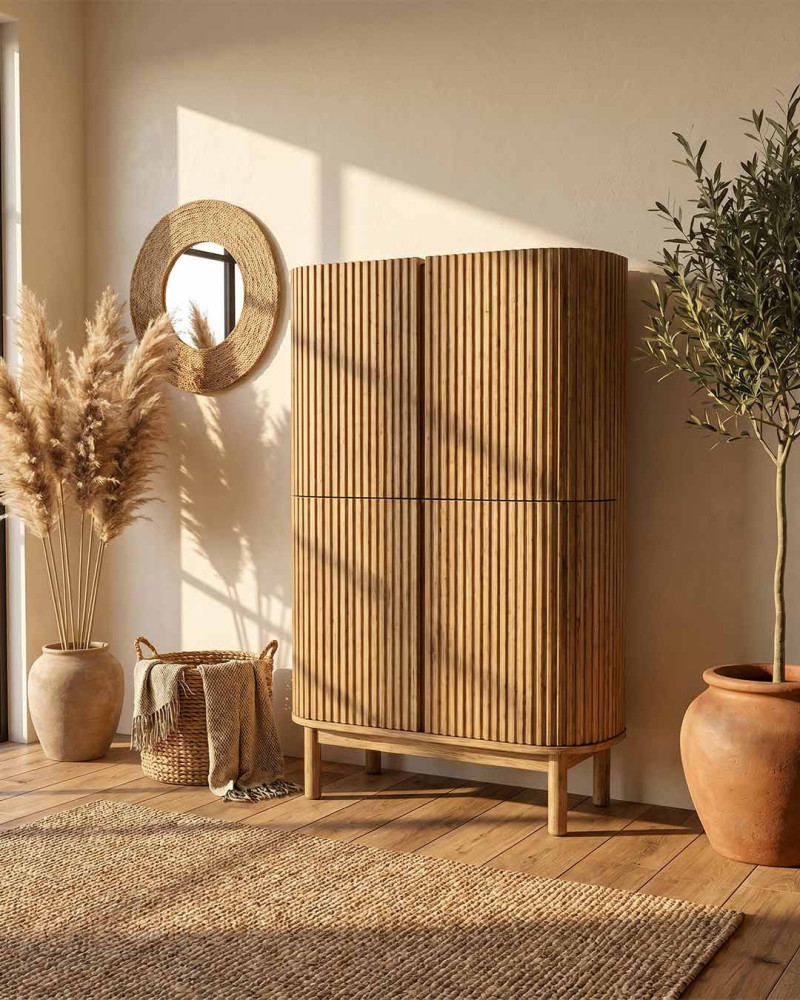 Vitrina 4 puertas curvas KALEM ambiente
