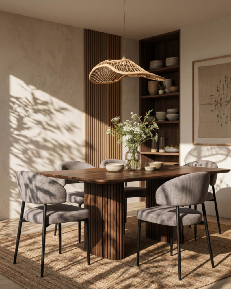 Vista decorada Pack 2 sillas comedor taupe ELSA