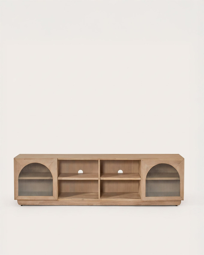 Mueble TV con cristales en forma de arco MOKA