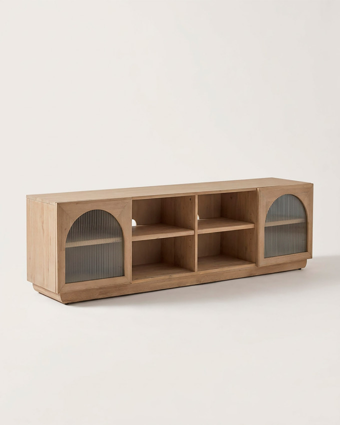 Mueble TV con cristales en forma de arco MOKA