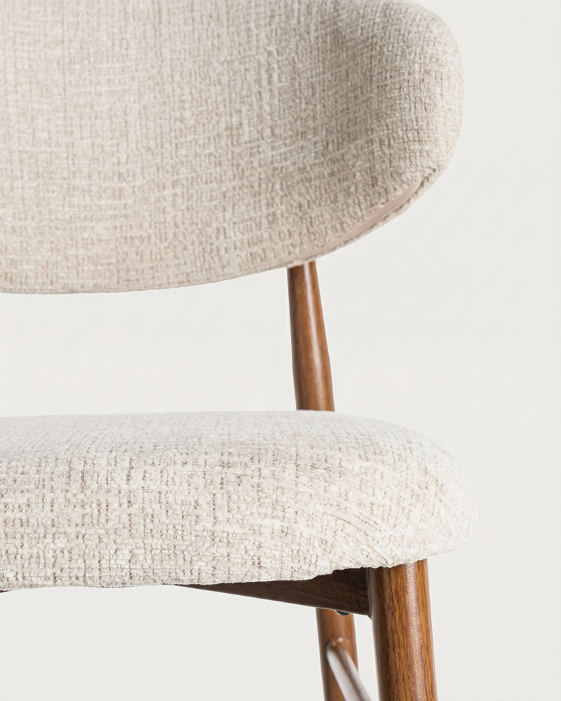 Taburete beige tejido FIERRO detalle