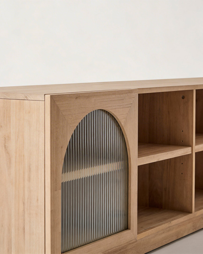 Mueble TV con cristales en forma de arco MOKA
