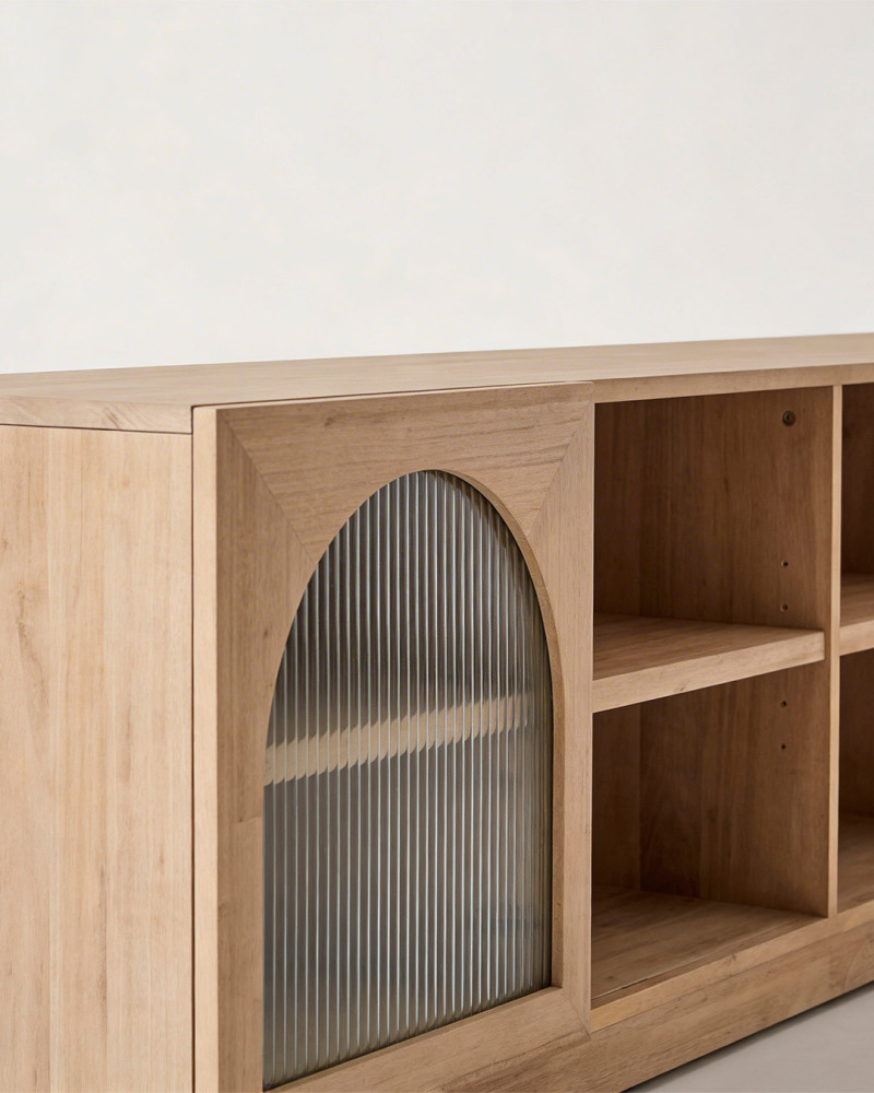 Mueble tv con cristales en forma de arco MOKA-detalle