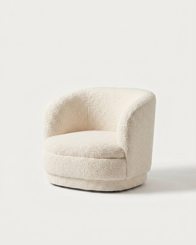 Sillón infantil tapizado blanco CIELO