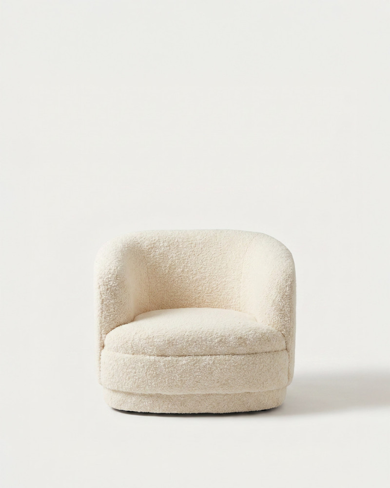 Sillón infantil tapizado blanco CIELO vista frontal