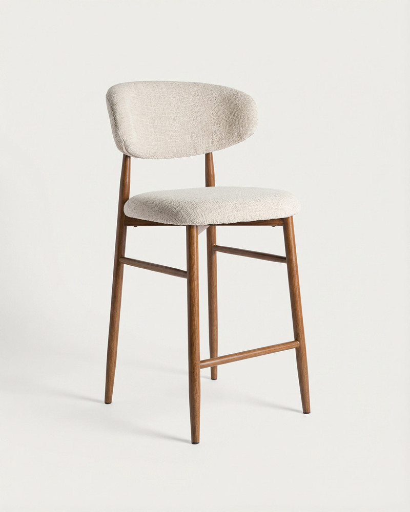 Taburete beige tejido FIERRO derecha