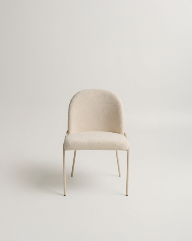 Silla de comedor pata metálica blanca SANA frontal