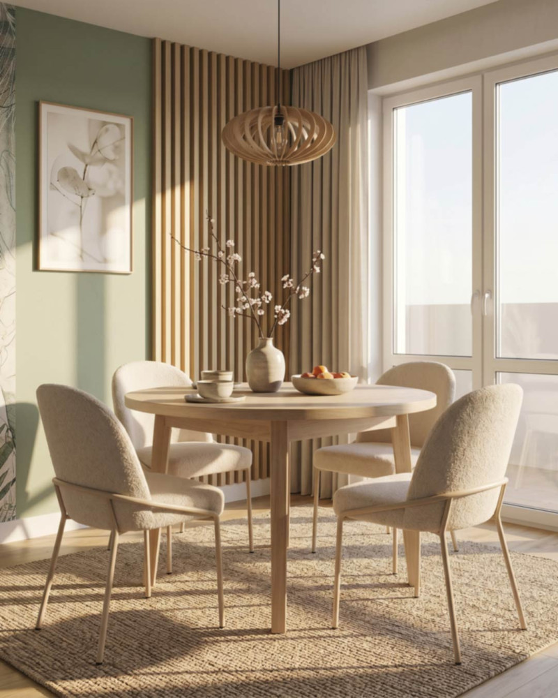 Silla de comedor pata metálica blanca SANA decorada