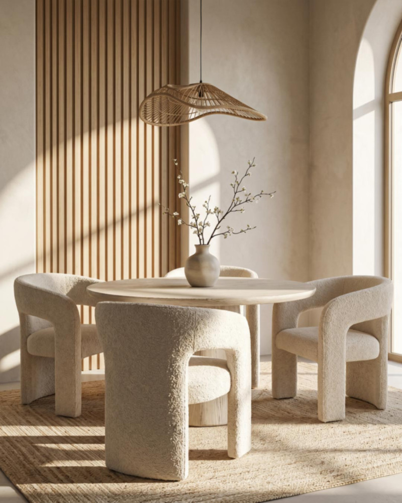 Vista decorada Silla tapizada beige SOFT