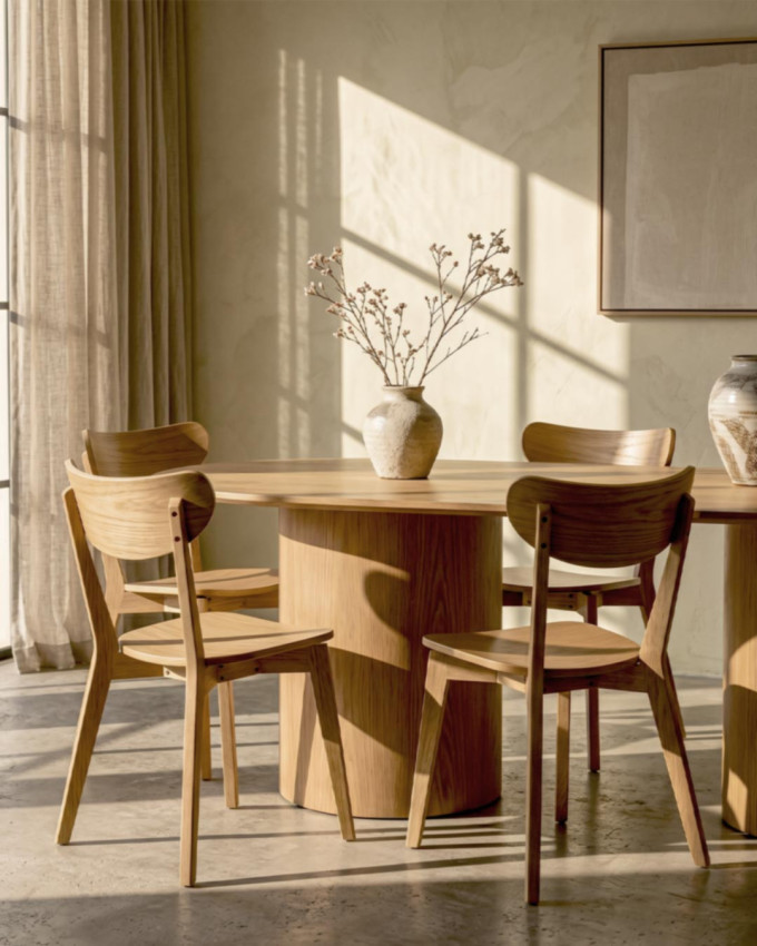 Pack de 2 siilas de comedor roble VALI