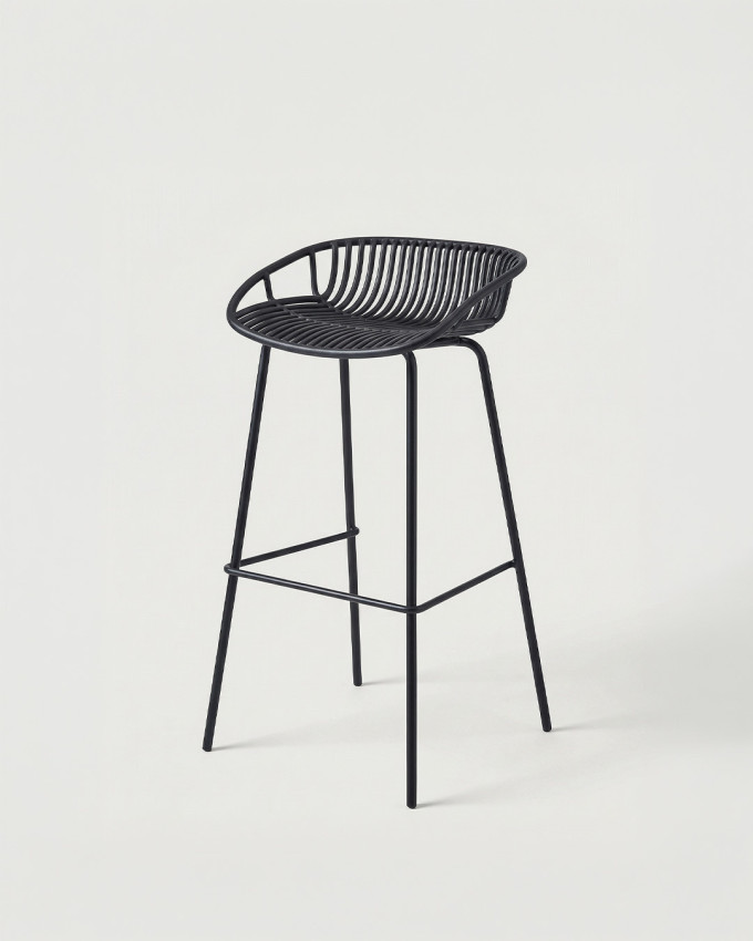 Taburete alto negro polipropileno VENDARO