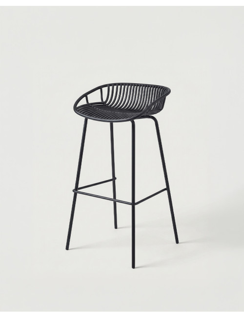 Taburete alto negro polipropileno VENDARO | Rey Home