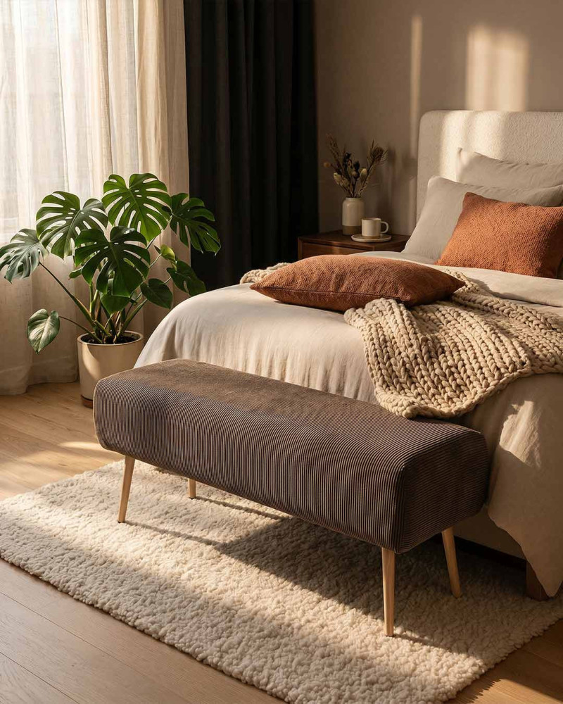 Banco LIVIN decorada marron