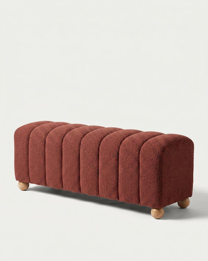 Banco 2 plazas blanco boucle MARCEL | Rey Home