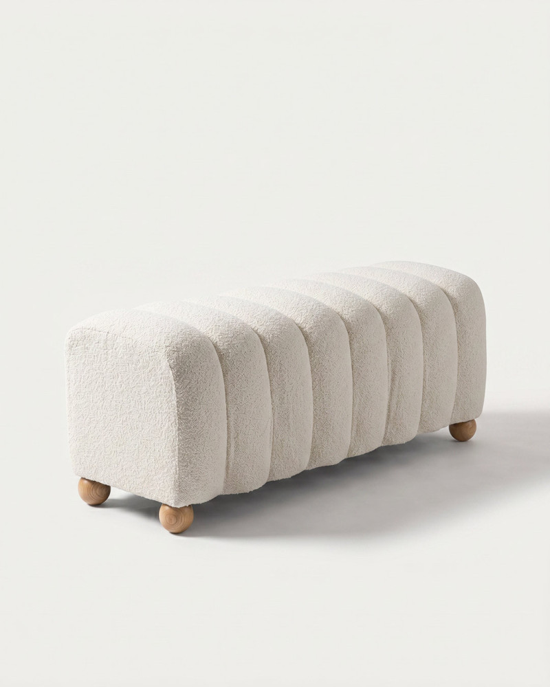 Banco 2 plazas blanco boucle MARCEL | Rey Home