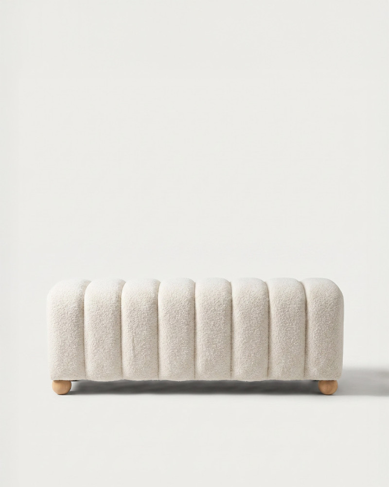 Banco 2 plazas blanco boucle MARCEL | Rey Home