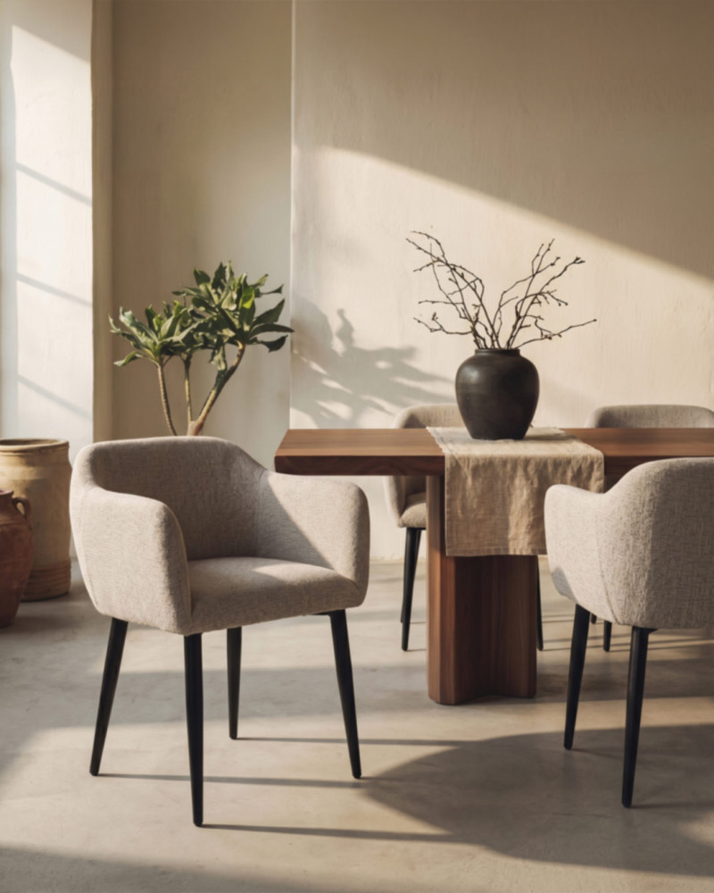 Vista decorada Sillón tapizado KATA