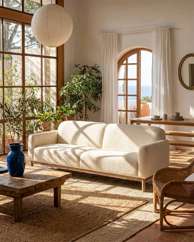 Sofá patas madera ECO-ambiente