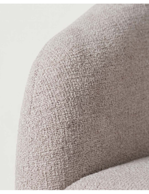 Butaca beige tejido salón ALVENA detalle