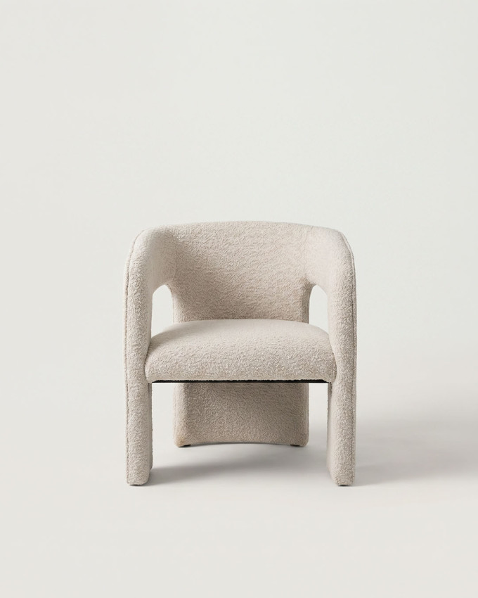 Butaca tejido beige SERVIK