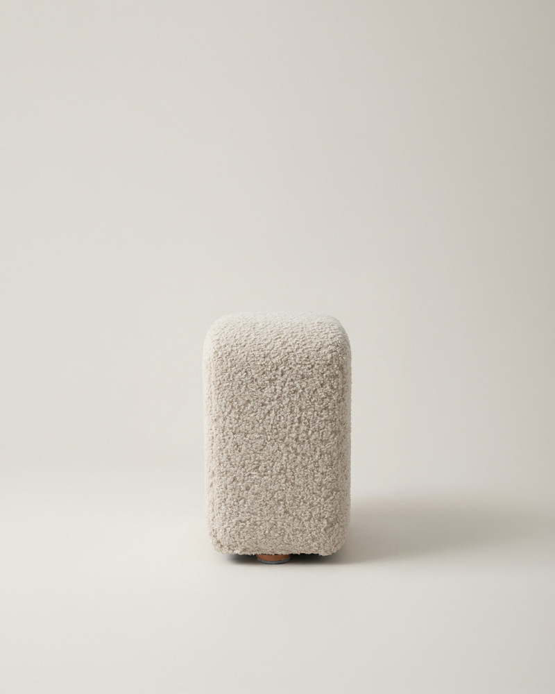 Puf tejido beige SORENZO lateral