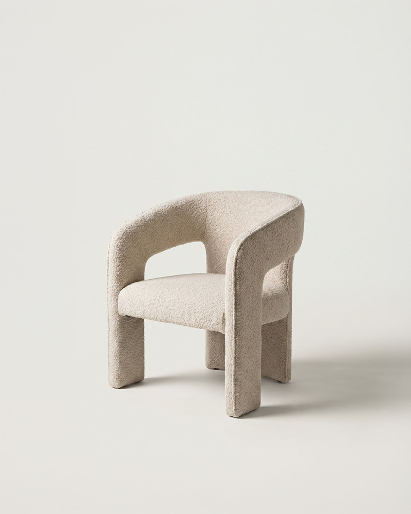 Butaca tejido beige SERVIK derecha