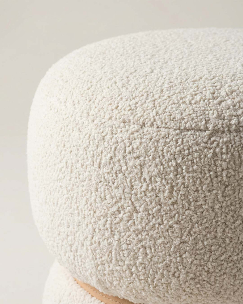 Puf decoración CASVIK crema detalle tejido